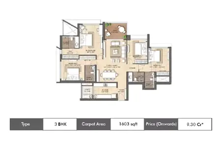 3 BHK-1603 SqFt
