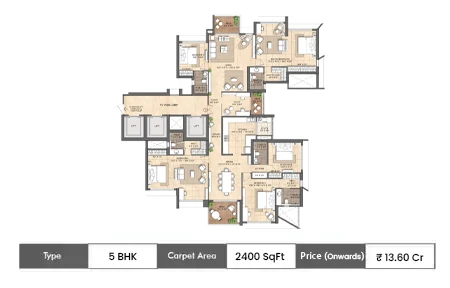 5 BHK-2400 SqFt